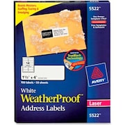 Avery Avery® White Weatherproof Laser Shipping Labels, 1-1/3 x 4, 700/Pack 5522